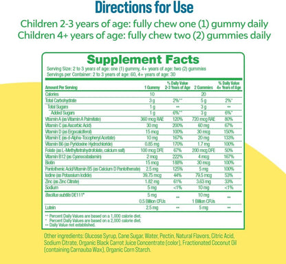 Vegan dairy-free gluten-free kids probiotic gummies