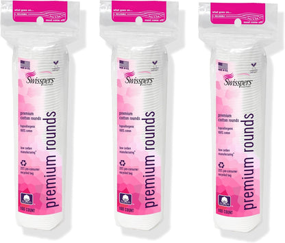 Swisspers 100 count cotton rounds for facial cleansing