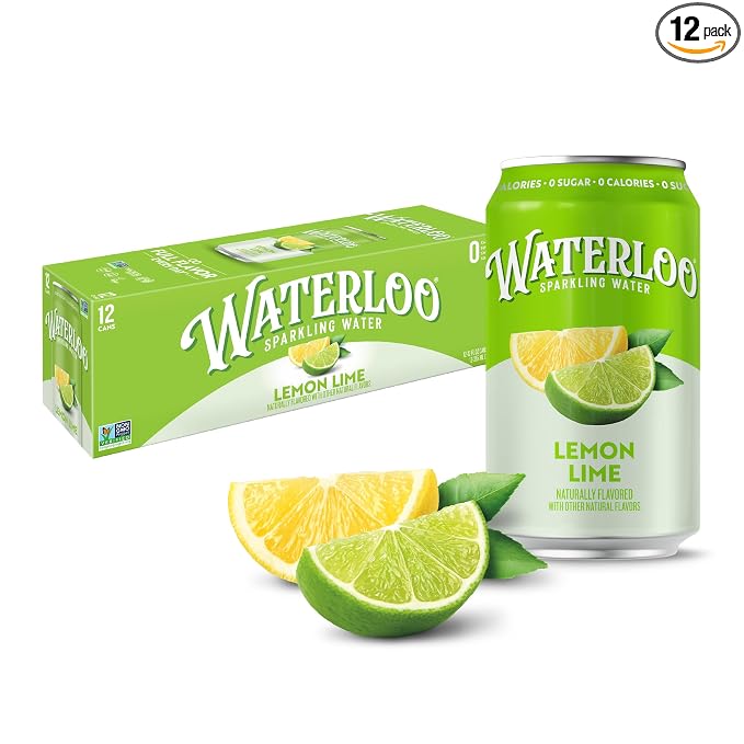 Waterloo Lemon-Lime sparkling water 12 pack cans