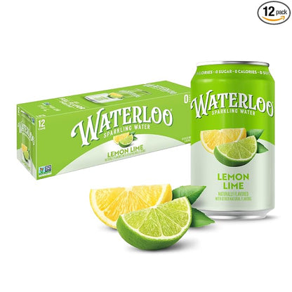 Waterloo Lemon-Lime sparkling water 12 pack cans