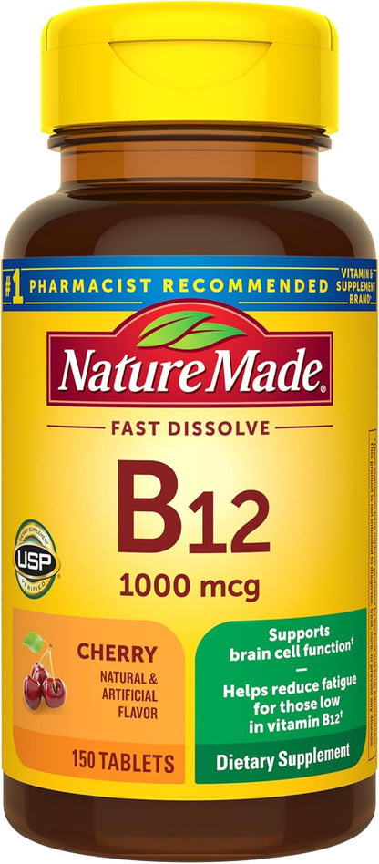 Nature Made Vitamin B12 1000 mcg fast dissolve tablets bottle