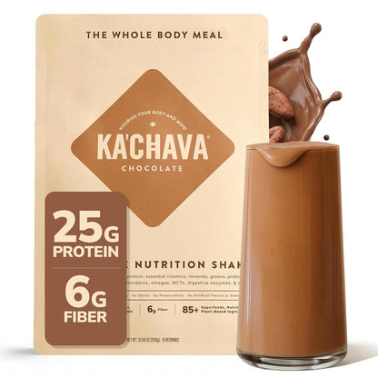 Ka’Chava chocolate vegan protein powder front view