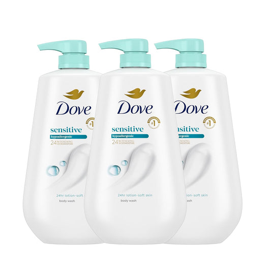 Dove sulfate-free sensitive skin body wash bottles