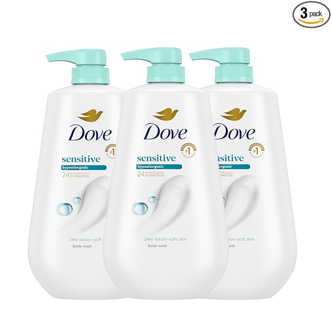 Dove Sensitive Skin Body Wash 30.6 oz pump 3 pack