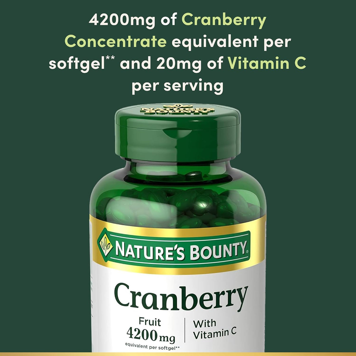 Gluten free sugar free cranberry softgels