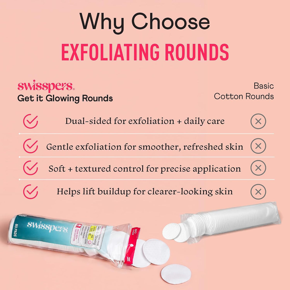 Swisspers cotton rounds for toner and cleansing