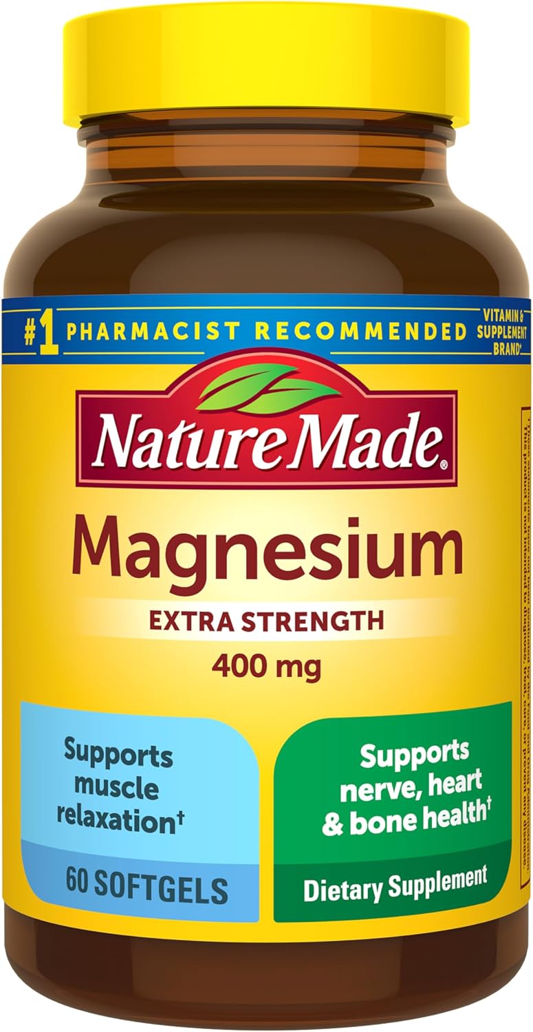 Nature Made Magnesium Oxide 60 softgels supplement front label