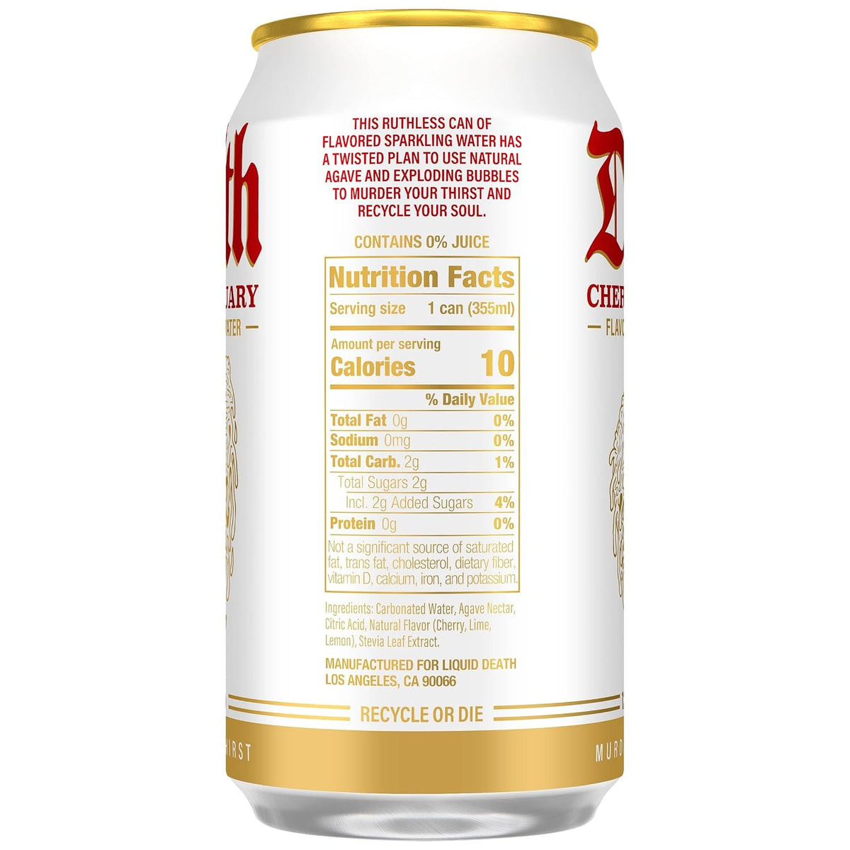 Cherry Obituary sparkling water with less sugar