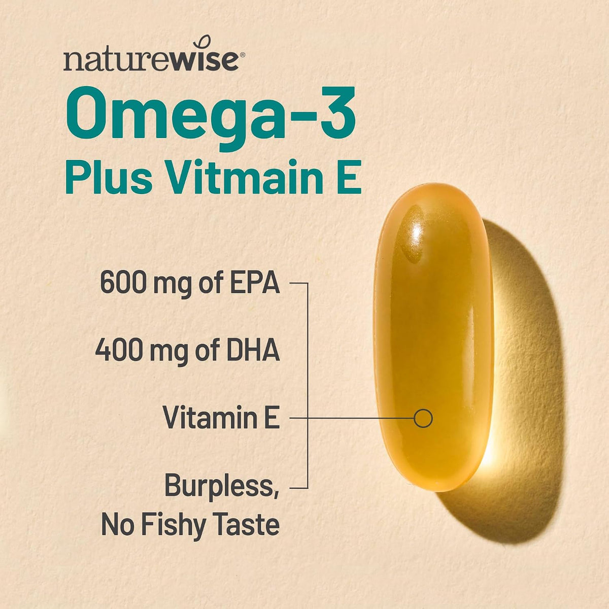 NatureWise omega 3 supplement facts and bottle details
