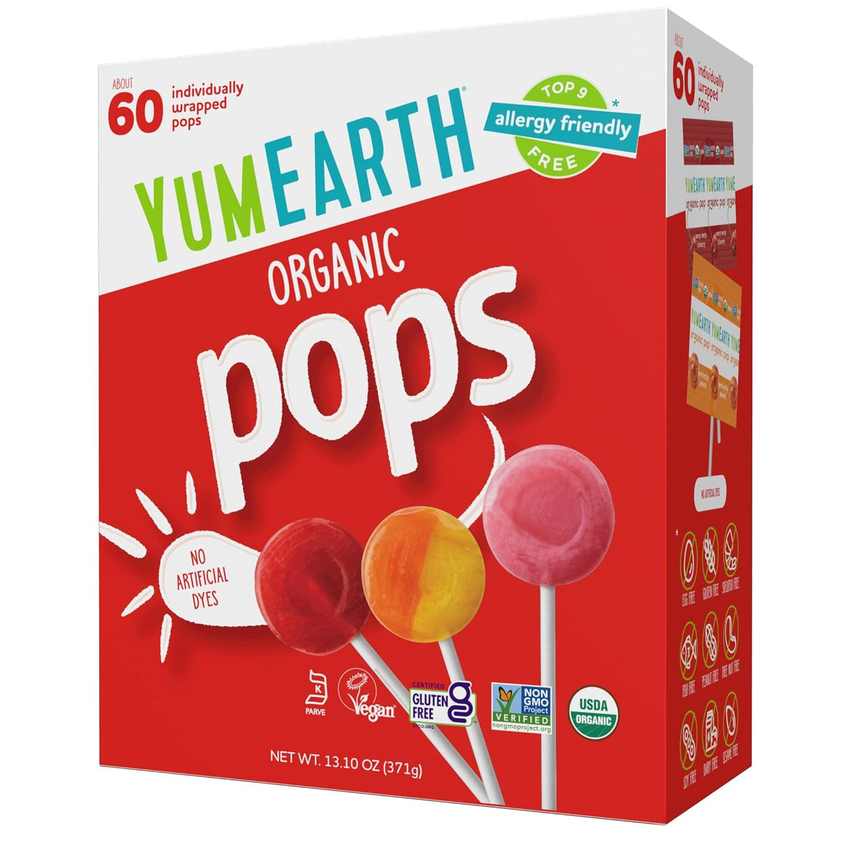 YumEarth organic lollipops candy box