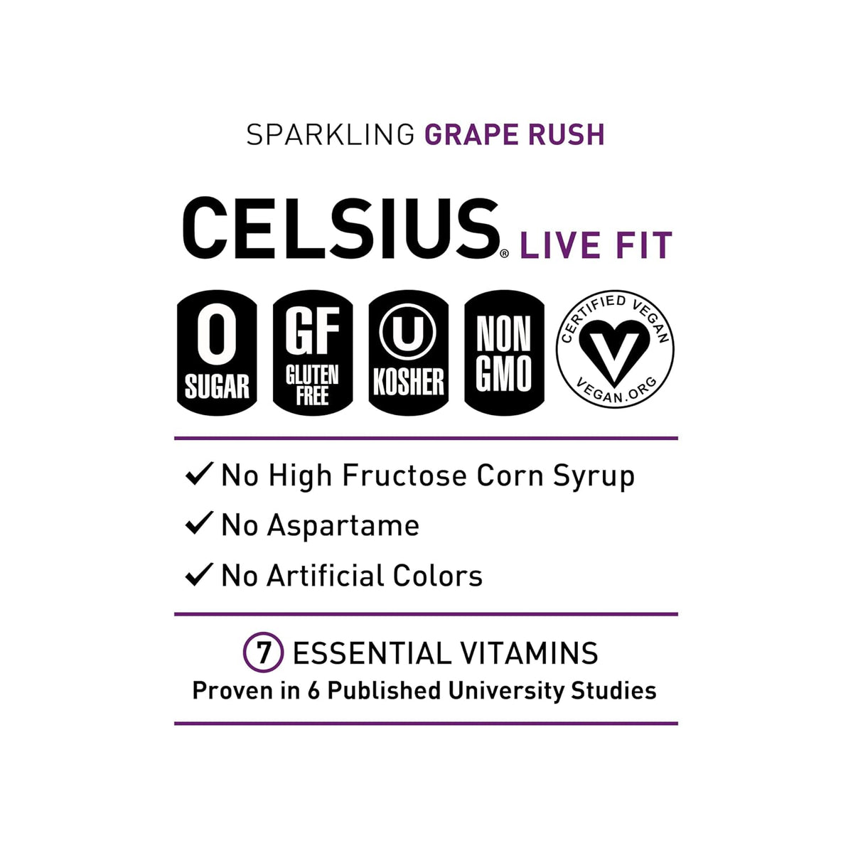 CELSIUS 12-pack grape sugar free sparkling energy drinks