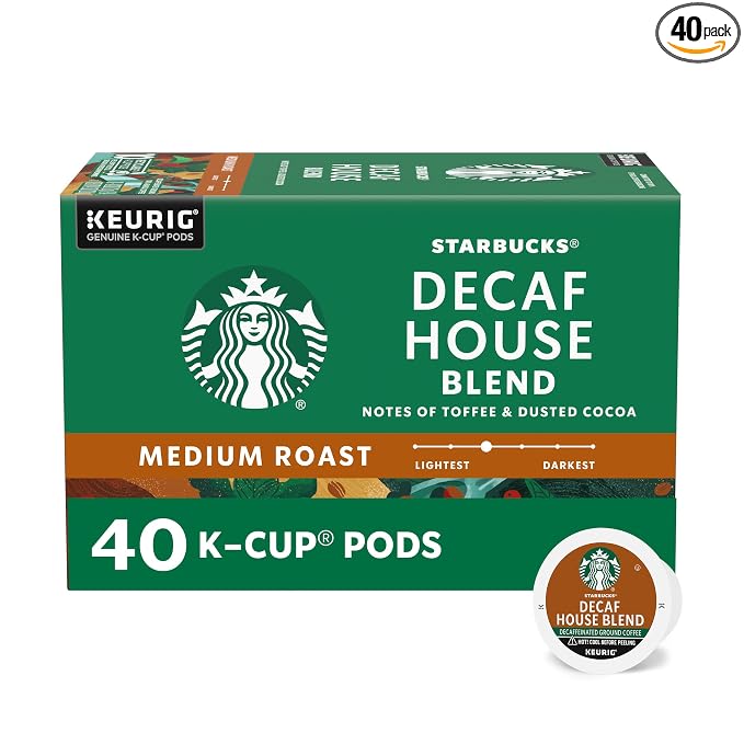 Starbucks Decaf House Blend K-Cup coffee pods 40 count