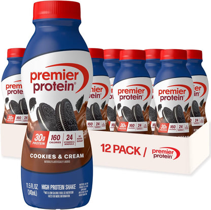 Premier Protein 30g protein shake Cookies & Cream bottles