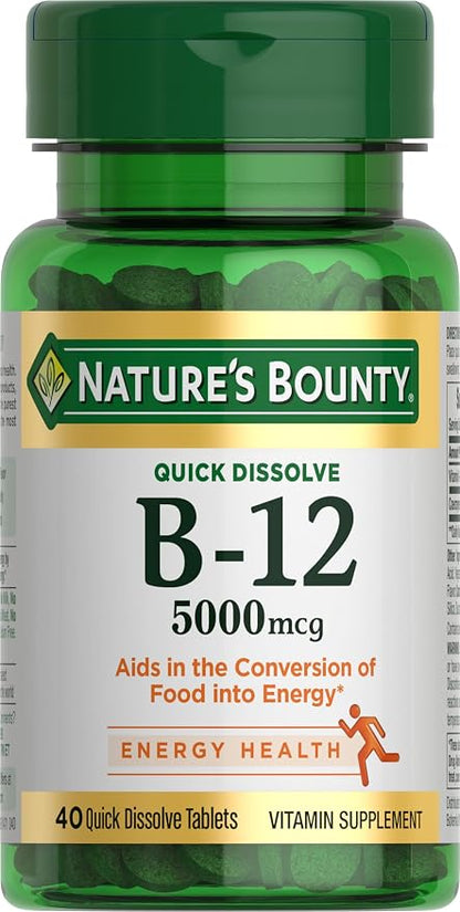 Nature's Bounty Vitamin B12 5000 mcg bottle