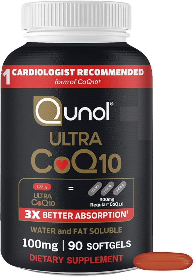 Qunol Ultra CoQ10 100mg 90 softgels bottle