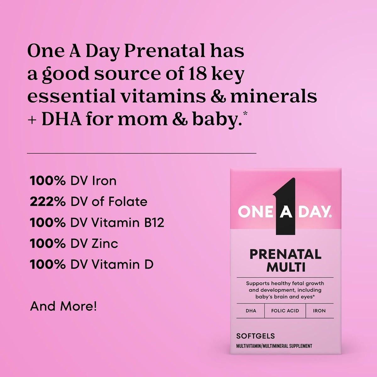 Prenatal softgels for mom and baby support