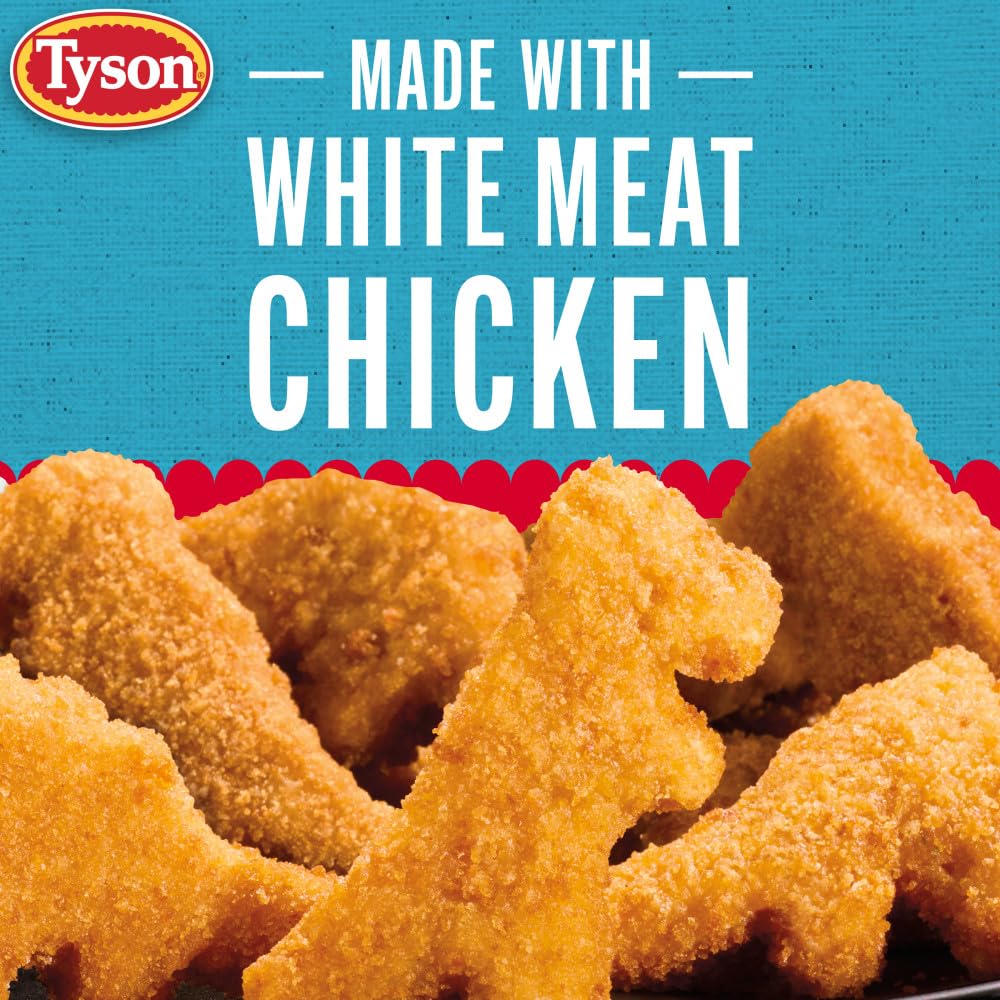 Frozen dinosaur chicken nuggets in resealable package