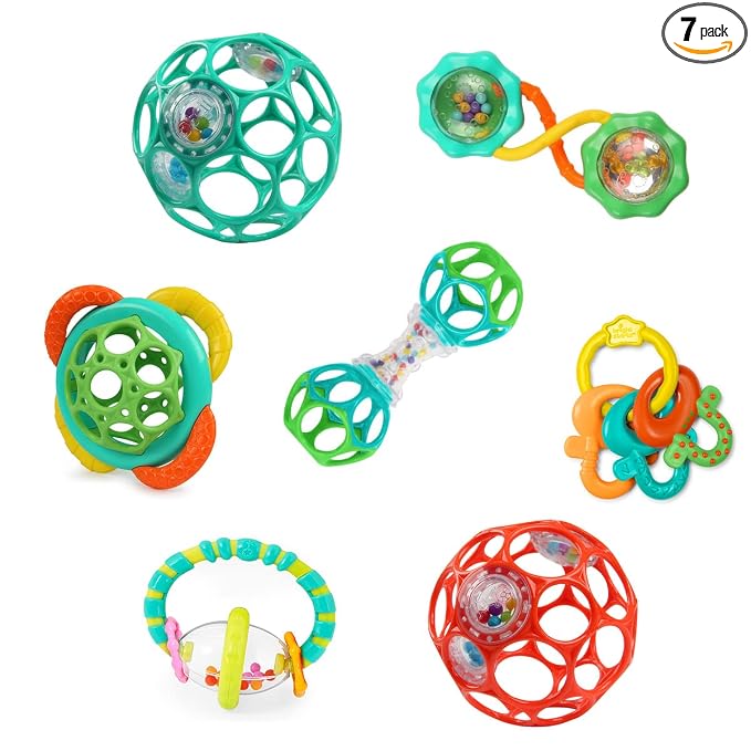 Bright Starts 7 piece baby rattle and teether gift set