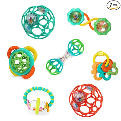 Bright Starts 7 piece baby rattle and teether gift set