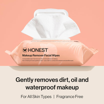 Plant-based makeup remover wipes fragrance-free pack