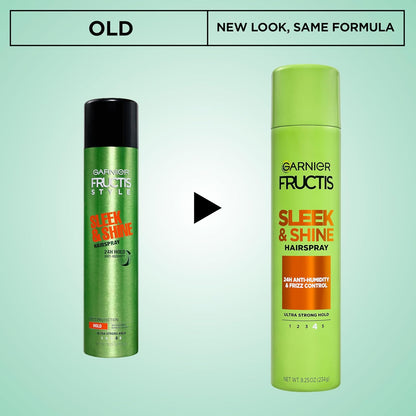 Sleek and Shine hairspray with bamboo extract packaging