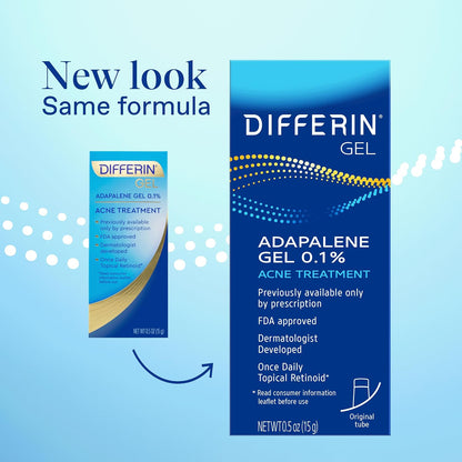Differin acne treatment gel tube with box