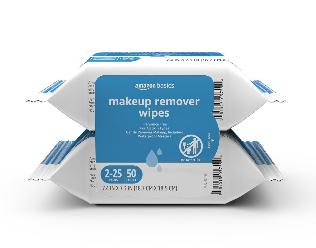 Amazon Basics gentle cleansing makeup remover towelettes