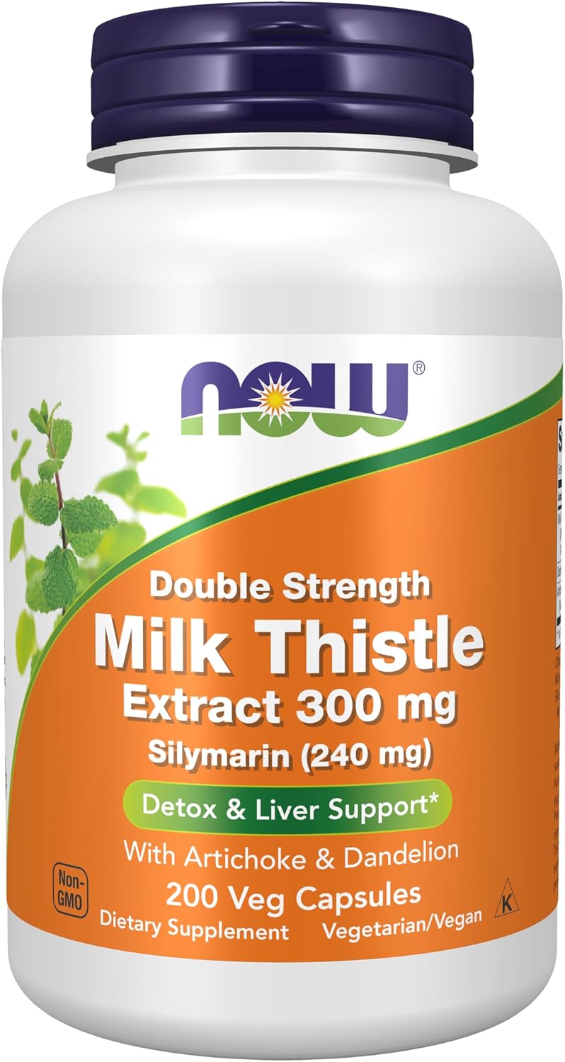 NOW Milk Thistle Extract 200 veg caps product label