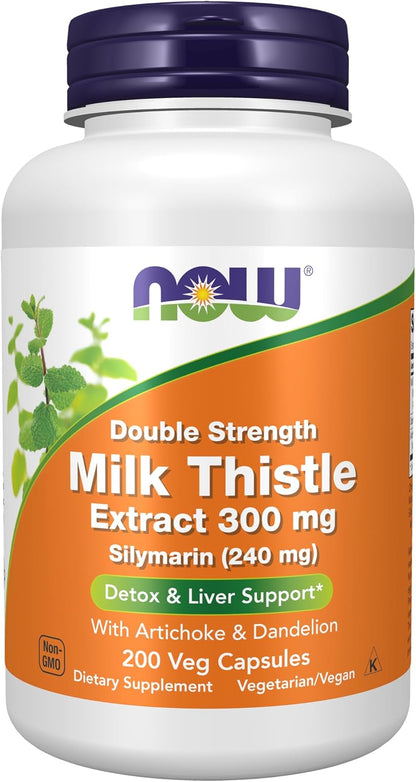 NOW Milk Thistle Extract 200 veg caps product label