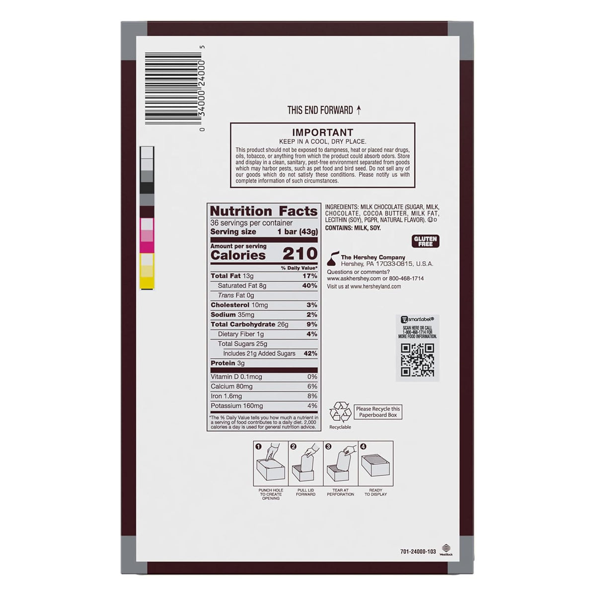 HERSHEY'S milk chocolate bars for s'mores
