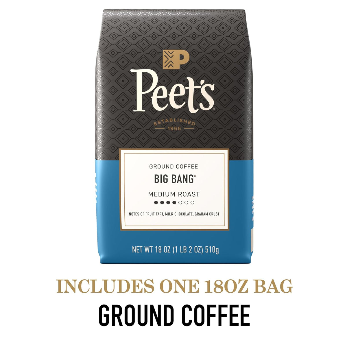 Peet's Big Bang 18 ounce coffee bag detail