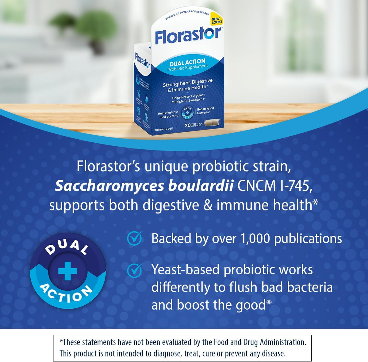 Florastor probiotic capsules for daily support
