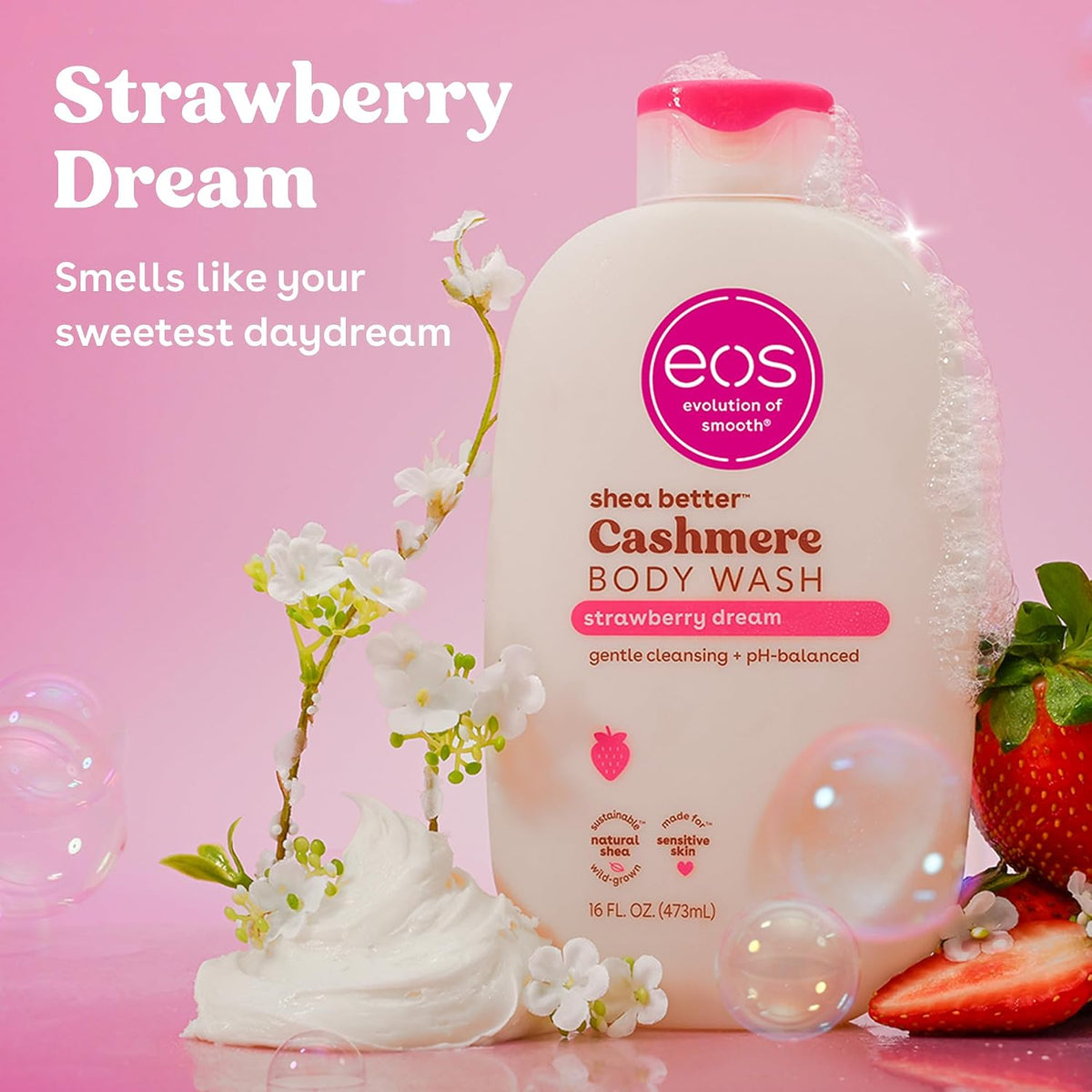 Strawberry Dream scented body wash by eos