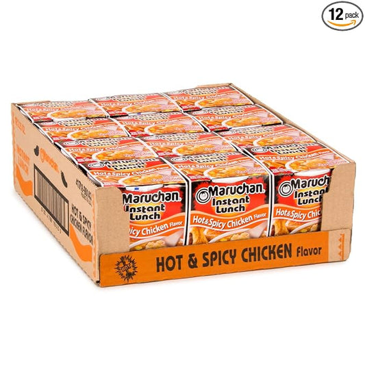 Maruchan Hot & Spicy Chicken Instant Lunch ramen cups 12 pack