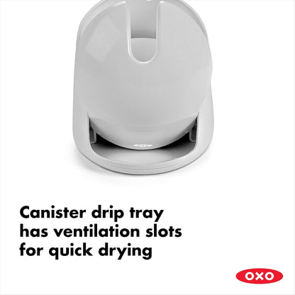 OXO Good Grips bathroom toilet brush and gray holder
