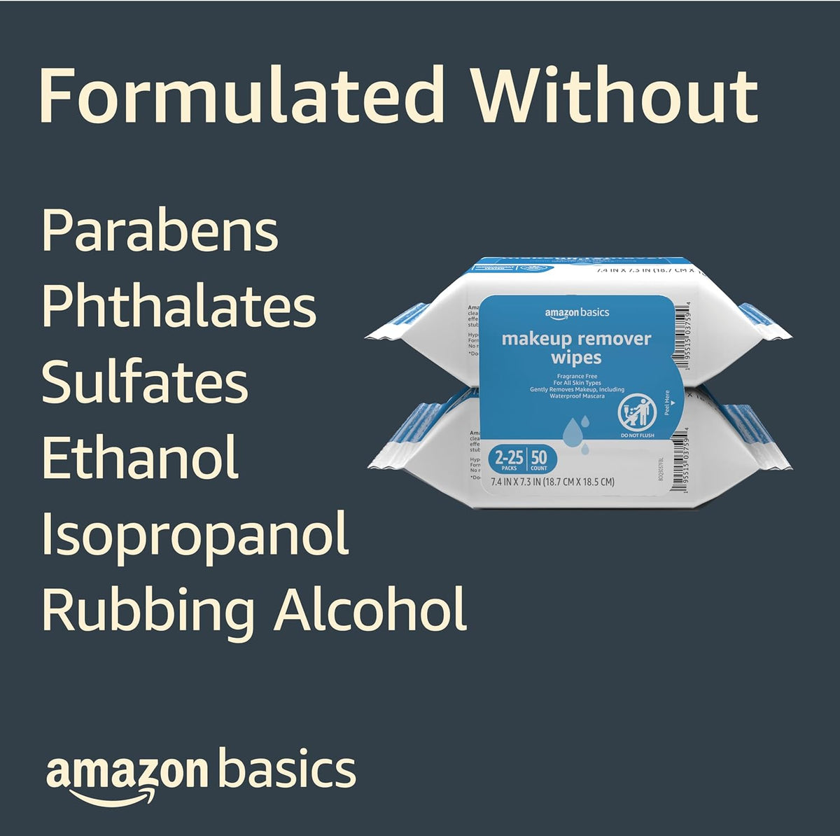 Hypoallergenic makeup remover cleansing wipes 25 count