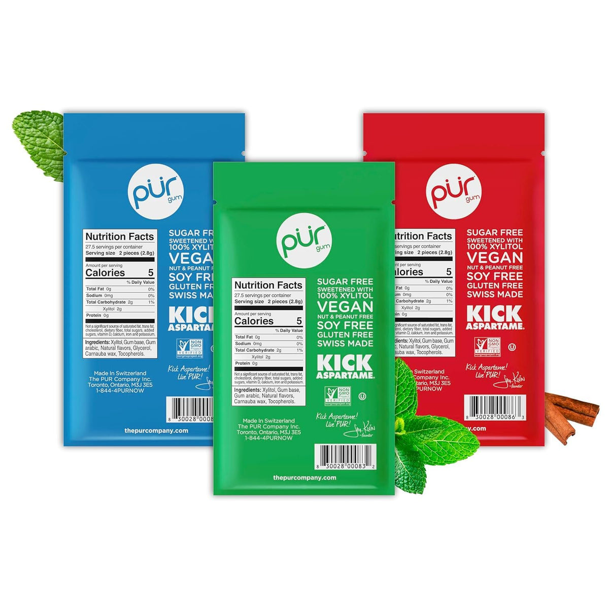 PUR Gum no artificial flavor xylitol gum