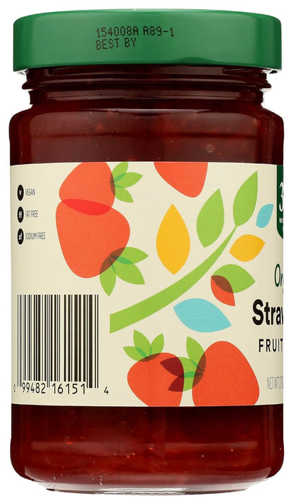 Organic strawberry spread for bread biscuits and brie