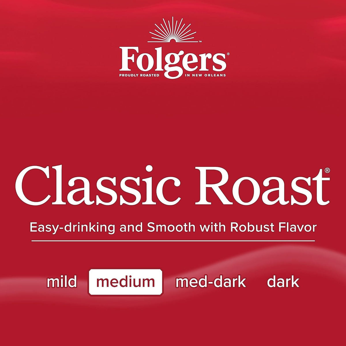 Medium roast Folgers coffee single serve pods