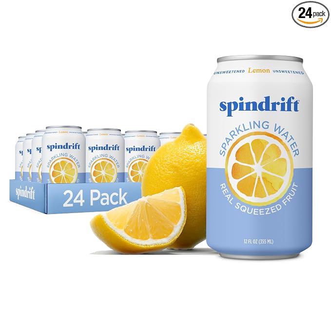 Spindrift Lemon Sparkling Water 24 pack cans
