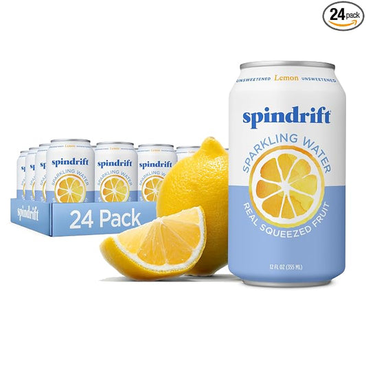 Spindrift Lemon Sparkling Water 24 pack cans