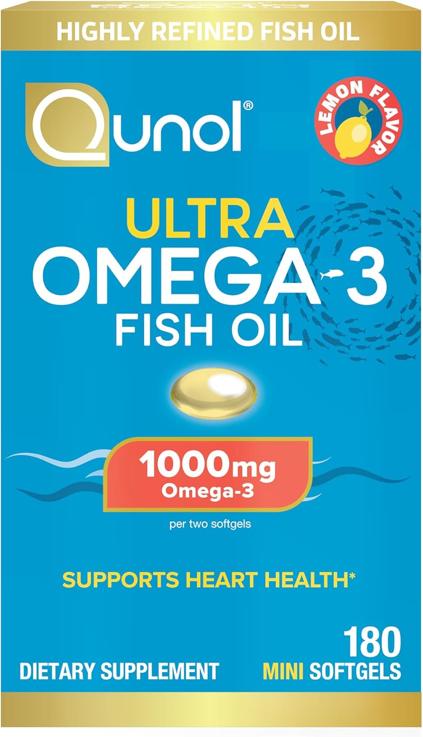 Qunol omega-3 fish oil supplement with 1000mg EPA DHA