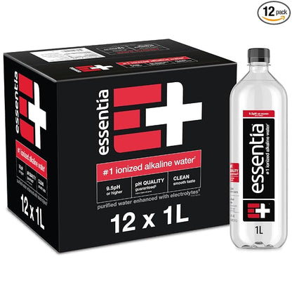 Essentia ionized alkaline water 12 pack 1 liter bottles