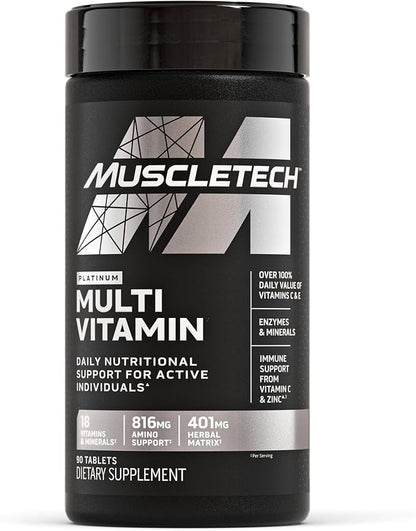 MuscleTech Platinum multivitamin supplement bottle