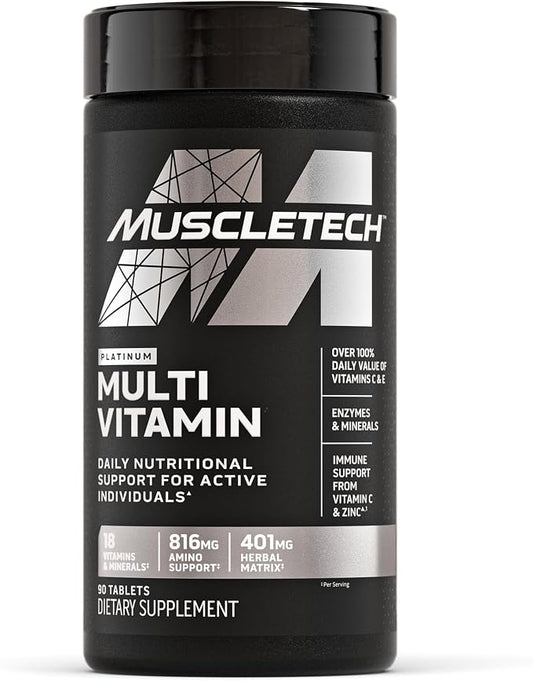 MuscleTech Platinum multivitamin supplement bottle