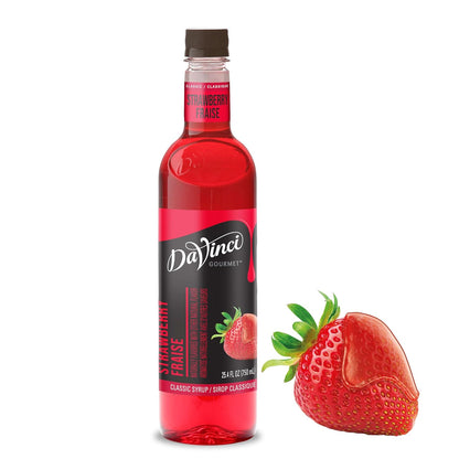 Strawberry beverage syrup 25.4 fluid ounce bottle