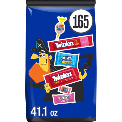 Halloween candy variety with fruity chewy treats, hard candy and bubble gum