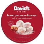 Soft butter pecan meltaway cookies in bakery packaging