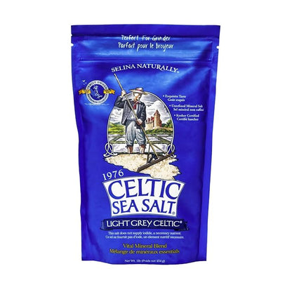 Celtic Sea Salt Light Grey 16 ounce sea salt package