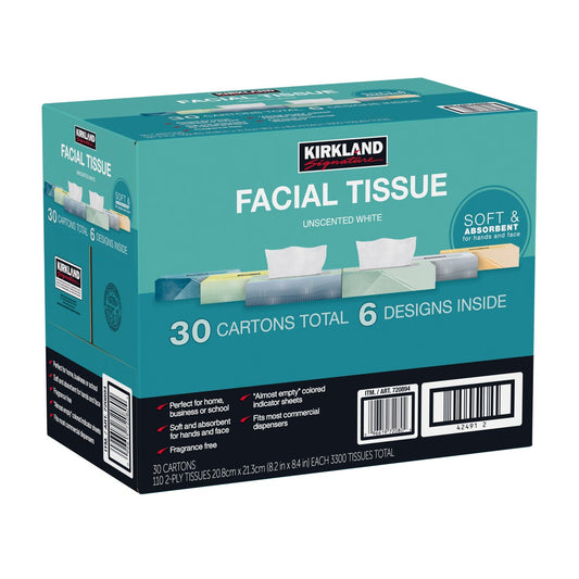 Kirkland Signature 2-ply facial tissue 30-pack